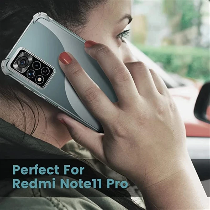 Four Corners Shockproof Case For Xiaomi Redmi Note 11 Pro 9 10 Pro Max Clear Soft Cover For Redmi Note 8 10S 9S 8T 9T 9 9A 9C 8A