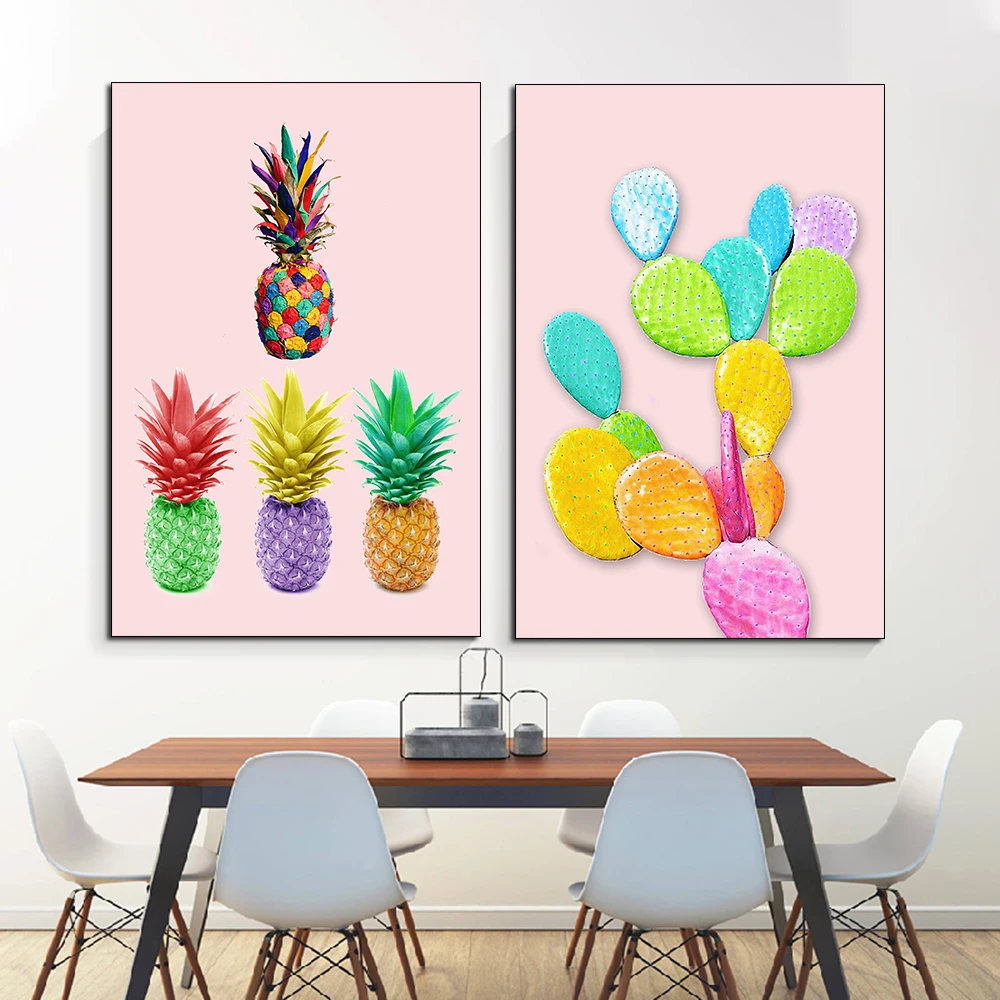 Скандинавский розовый простой Настенный декор красочный пончик Зонт плакат