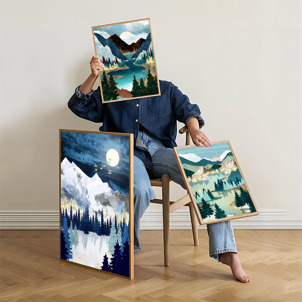 Moonlit Snow классический аниме постер водостойкая бумажная наклейка кофейня бар