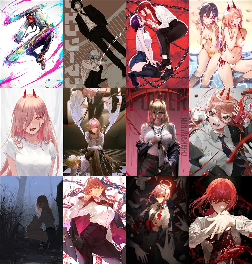 

Бензопила человек Power Makima Denji полипропилен A3 12 шт. плакаты настенный постер