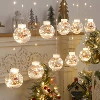 christmas navidad led holiday decoration lamp with ball santa tree curtain string light for new year 2022 decor home light