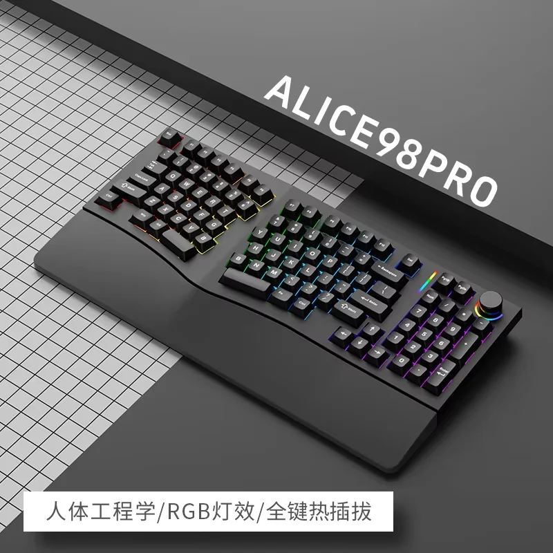 Feker Alice98pro клавиатура Rgb проводная/беспроводная эргономичная игровая