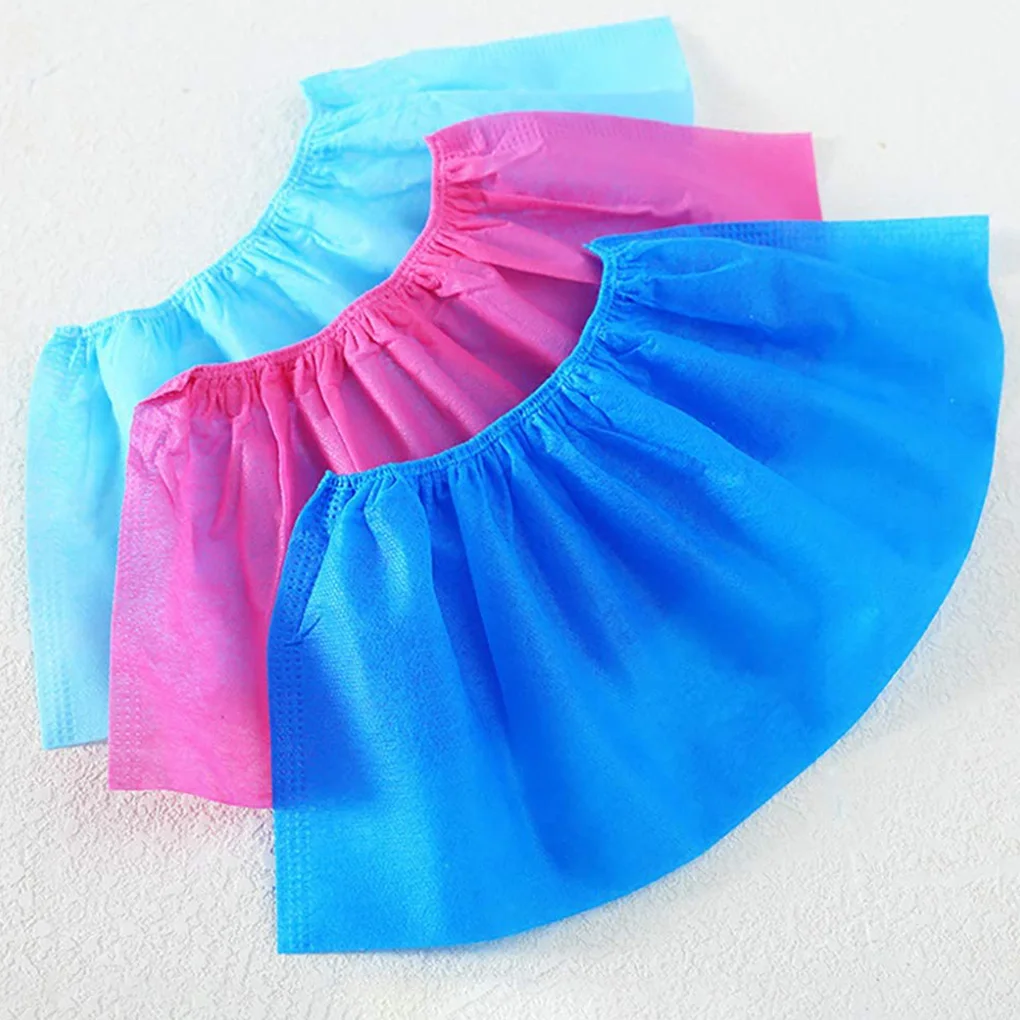 

100pcs Shoe Cover Disposable Thickened Non-woven Shoes Cover Overshoes Single Use Boot Sneaker Leather Shoes Cover