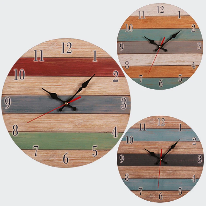 

Wall Clock Modern Design Mechanism Vintage Digital Metal European Wooden Roman Craft Wall Clock Living Room Decorative