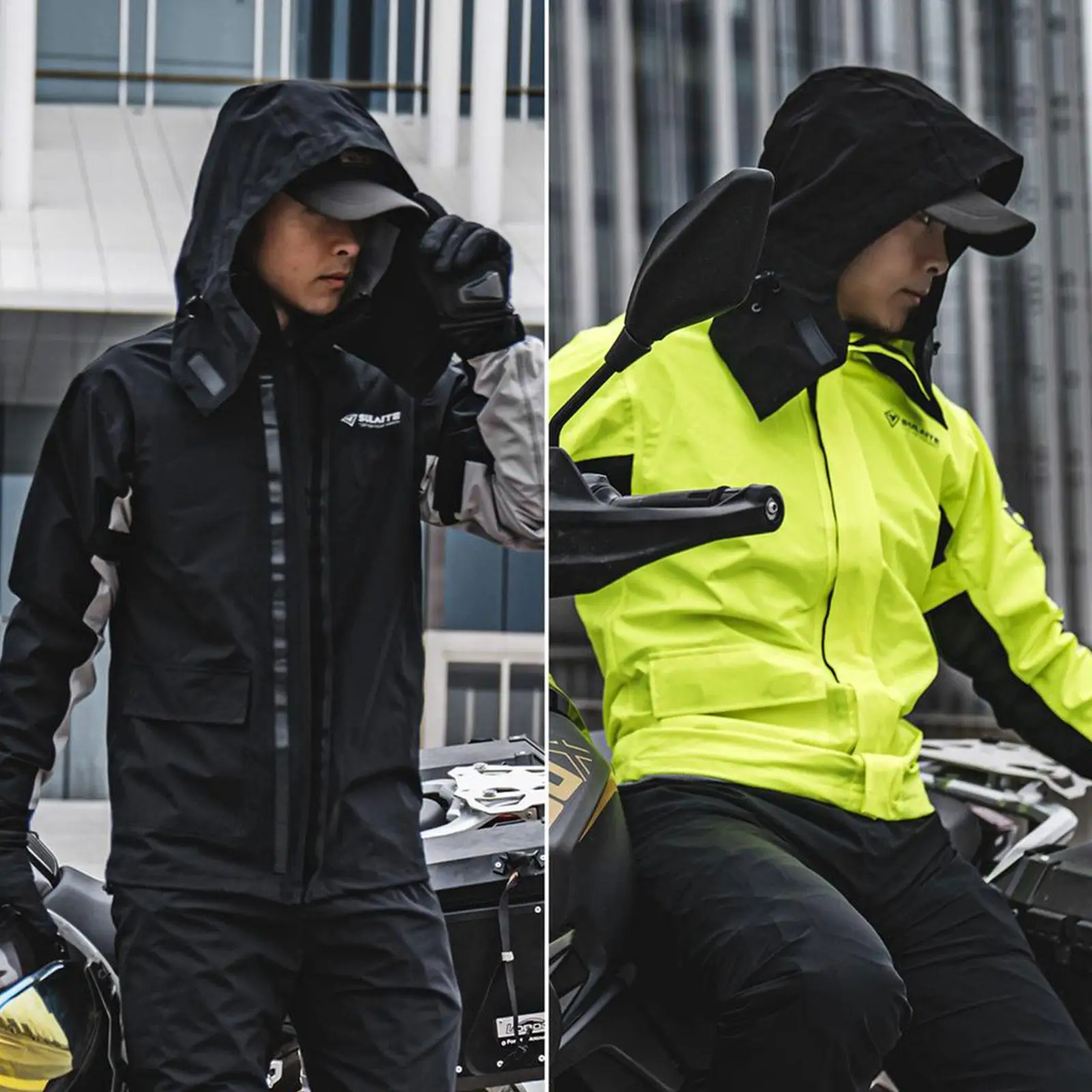 

Дождевик для езды на мотоцикле, комплект, плащ, дождевики с разрезом, тонкая Светоотражающая водонепроницаемая одежда для мужчин и женщин