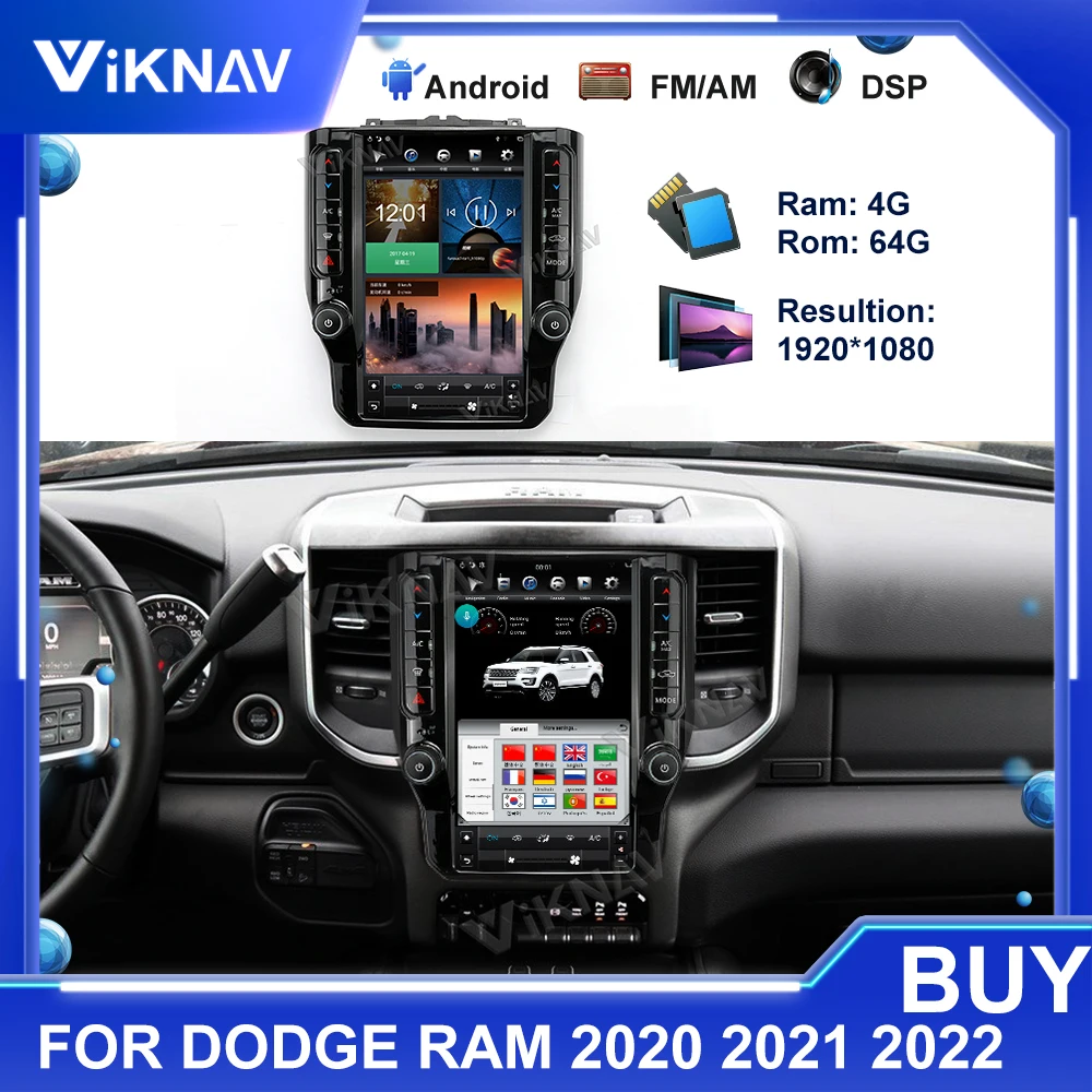 

Автомагнитола PX6 для Dodge Ram 2020 2021 2022 Android радио вертикальный экран авто стерео Мультимедийный плеер GPS-навигация головное устройство