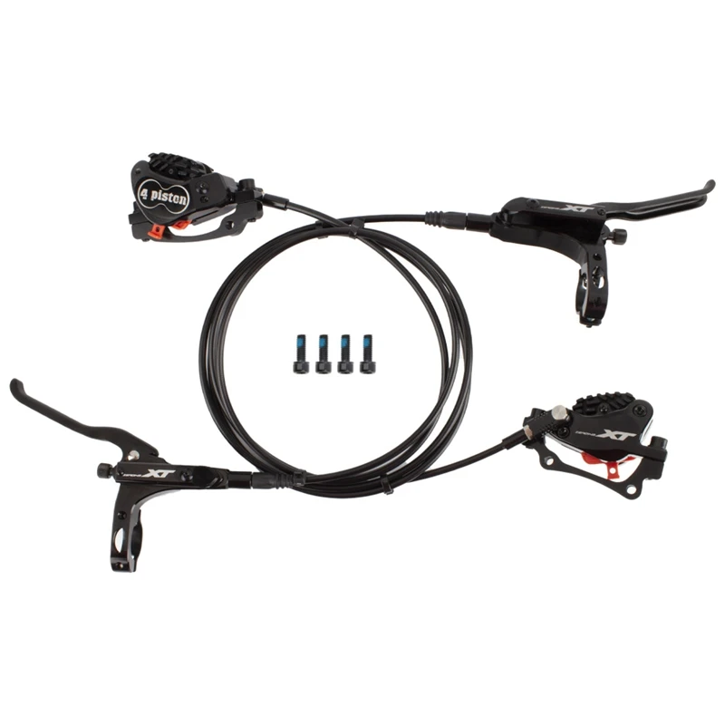 

New Hot ZEROING 4 Piston Hydraulic Disc Brake XT With Cooling Full Metal Pads Bicycle CNC Mineral Oil Brake For AM Enduro E4 ZEE