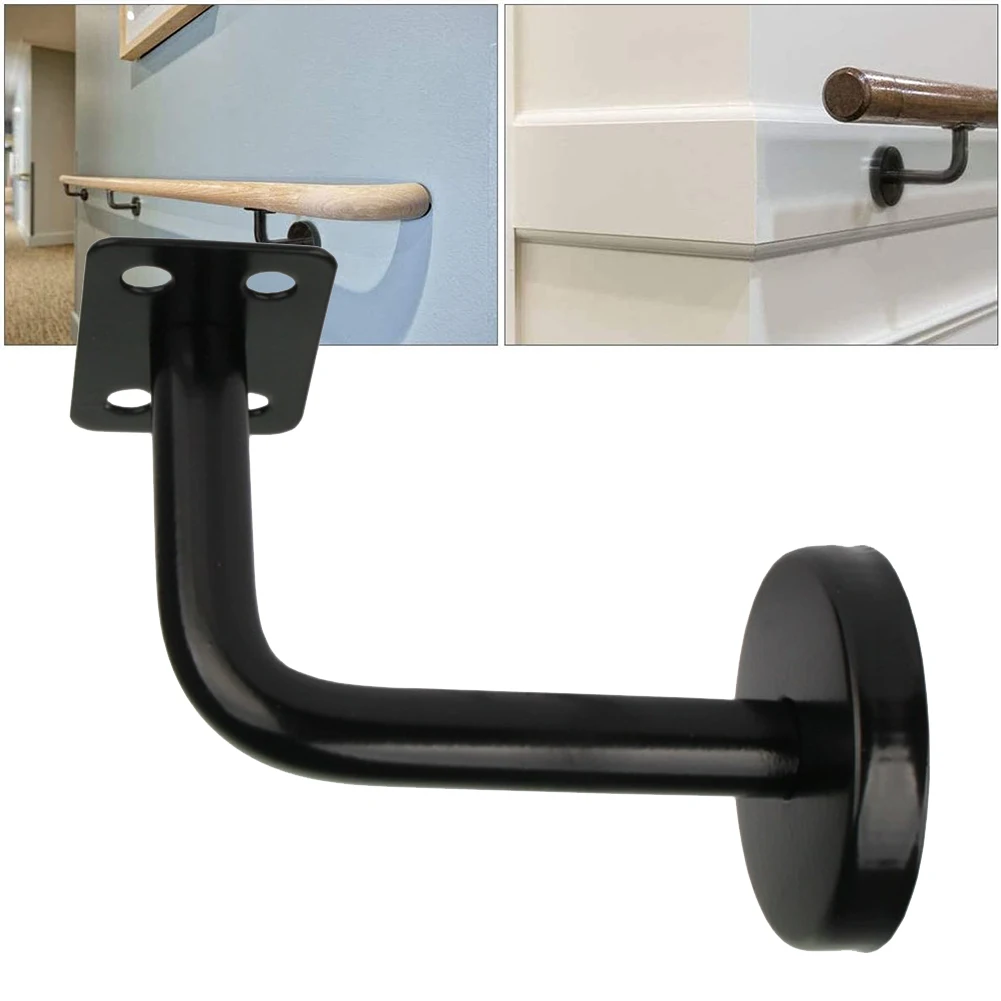 

1PC Black Stair Handrail Bracket Bannister Wall Support Hand Rail Balustrade Strong Building Hardware Stairs Railing Handrails
