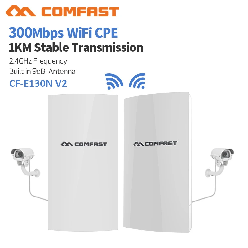 COMFAST CF-E130N 1KM 300Mbps 2.4Ghz Outdoor Mini Wireless AP Bridge WIFI CPE Access Point 9dBi WI-FI Antenna Nanostation Router