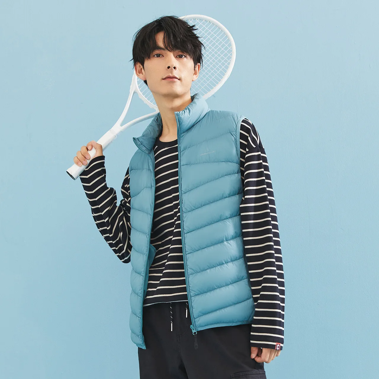 Metersbonwe Man Duck Down Vest Ultra Light Jackets Fashion Sleeveless Outerwear Coat Autumn Winter 90% White Gray Duck Down Coat