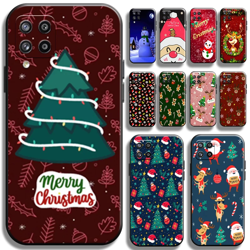 

Santa Claus Christmas Reindeer For Samsung Galaxy M12 Phone Case Shell TPU Cases Soft Shockproof Liquid Silicon Full Protection