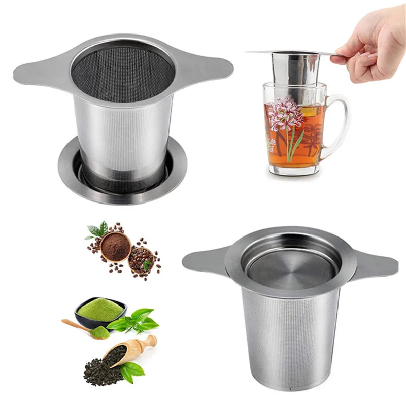 

Reusable Fine Mesh Stainless Steel Tea Infuser Teapot Tea Leaf Spice Strainer Filter Maker Home Teaware Kitchen Accessories