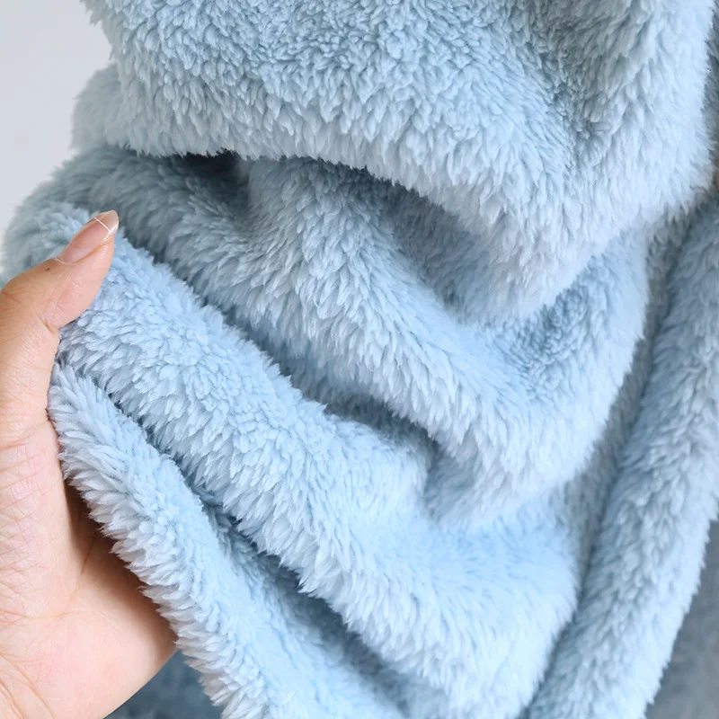 Осенне-зимняя теплая женская пижама с капюшоном для лица банные халаты толстая