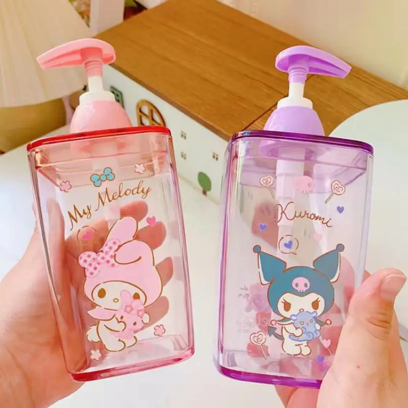 

Anime Sanrio Dispenser Bottles Kuromi Accessories Cute Kawaii Press Bottle Household Shampoo Body Wash Hand Wash Toys Girls Gift