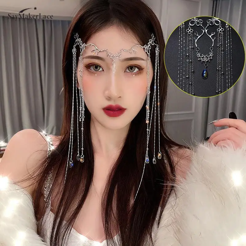 Украшения для волос блестящая цепочка головы искусственная повязка в китайском