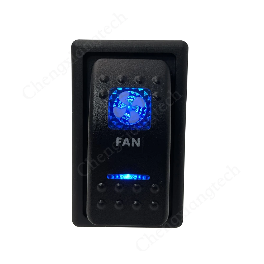 

Blue Led Illuminated Rocker Switch FAN Single Pole Single Throw On Off 12V 20A 24V 10A Waterproof IP68
