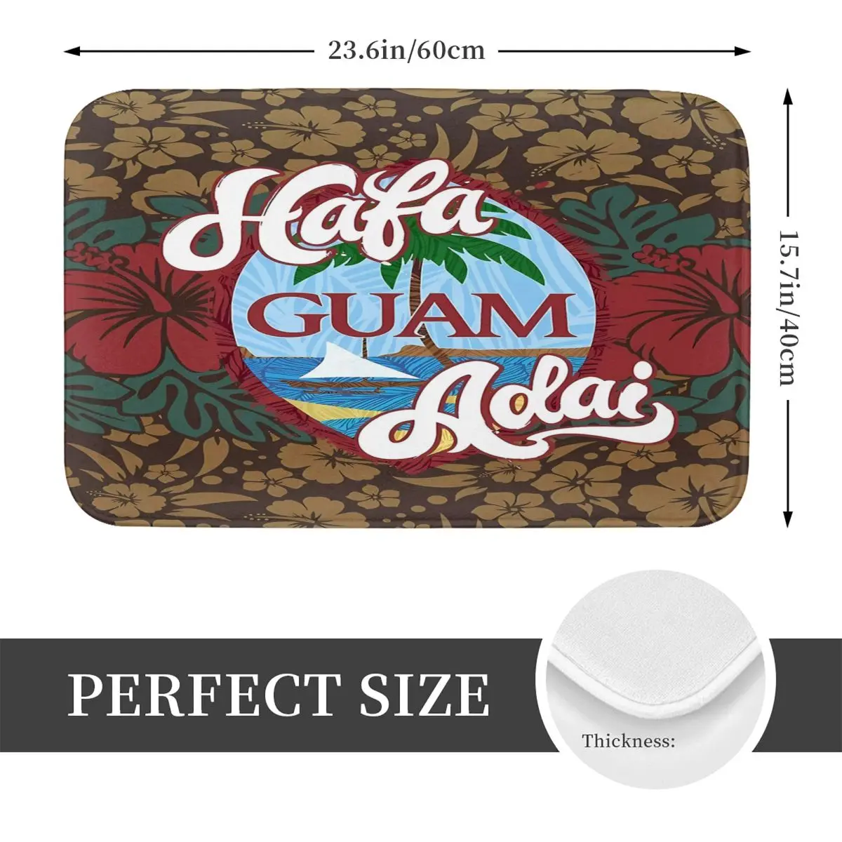 Guam Flower Hafa Adai 40x60cm Carpet Polyester Floor Mats Personalized Durable Carpets