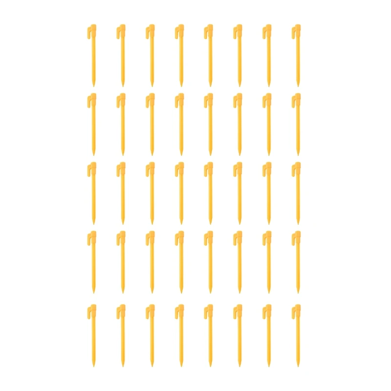 

40Pcs Camping Tools Plastic Tent Pegs Nails Sand Ground Stakes Outdoor Camping Tent Awning Yellow Tent Accessories