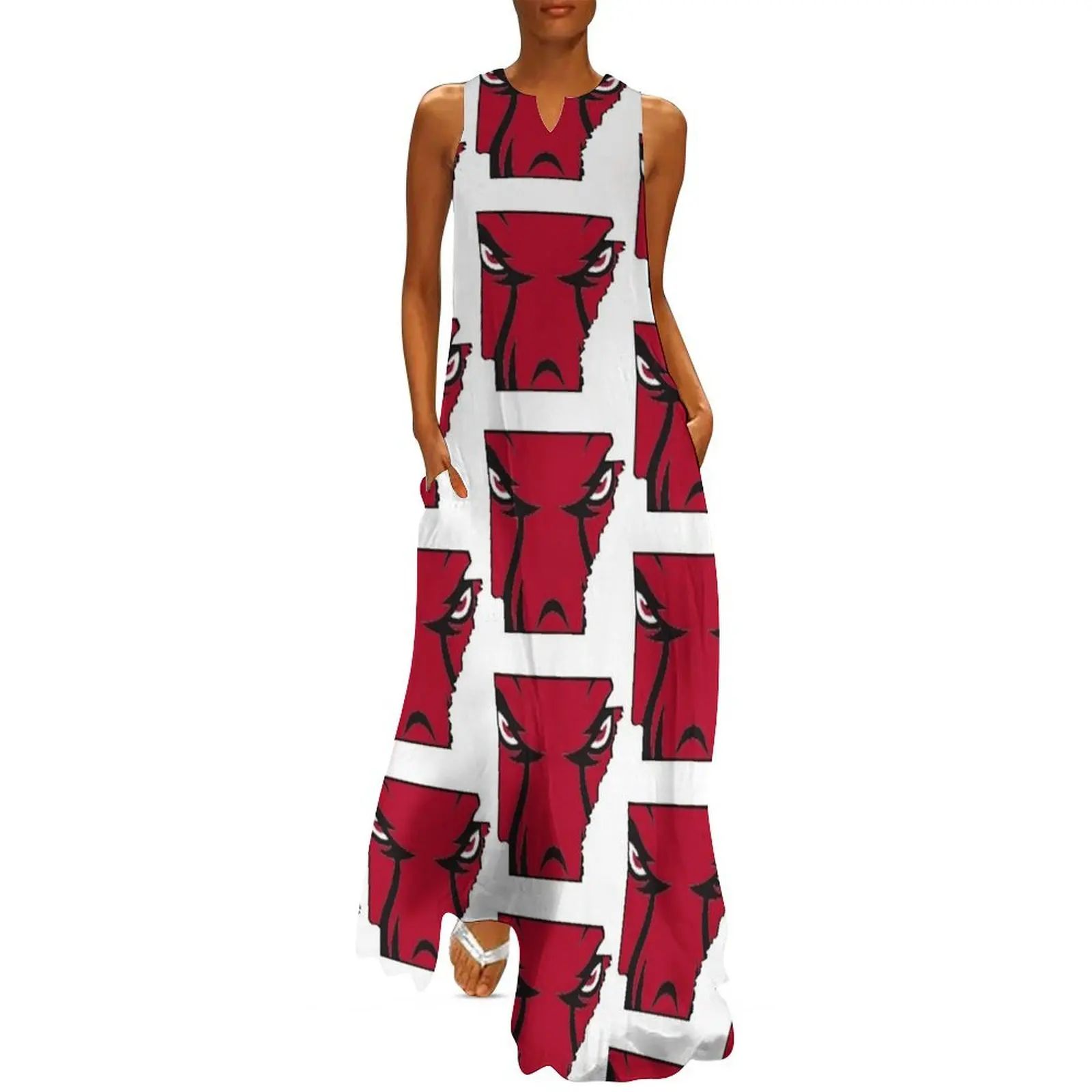 Razorback Eyes длинное платье Arkansas State летнее повседневное шикарное и элегантное
