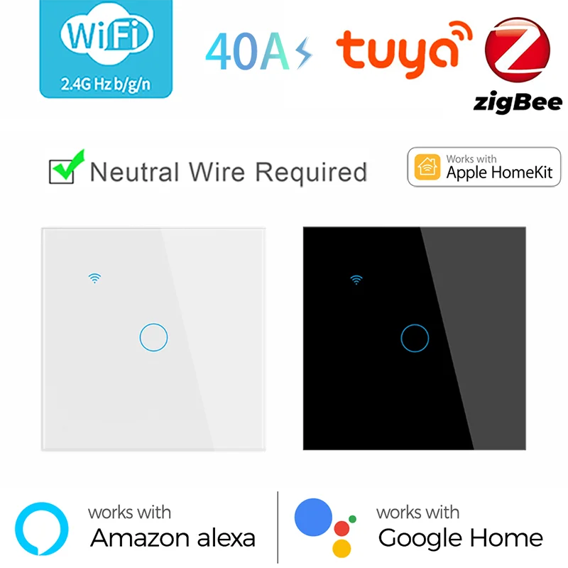 

Tuya Zigbee WiFi Homekit Smart Water Heater Boiler Switch 40A 8000W EU Smart Boiler Switch Via Alexa Google Home Voice Control