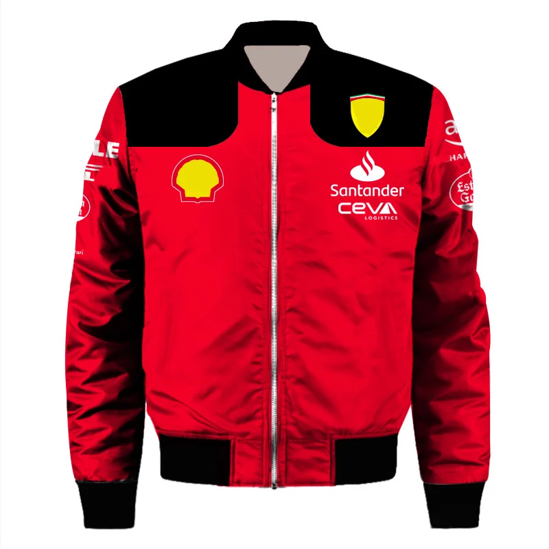 

2023 Formula One Scuderia Team Official Racing Jacket Locomotive Wind Thick Top Outdoor Extreme Sports Leclerc & Sainz