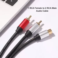 the newmetal audio cable 2 rca male to 1 rca female y splitter cable for car amplifier speaker stereo audio subwoofer adapter