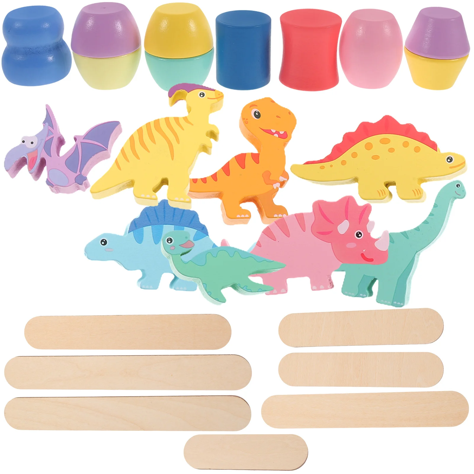 

Plate Balance Stacking Toy Wood Dinosaurs Plaything Animal-shaped Building Blocks
