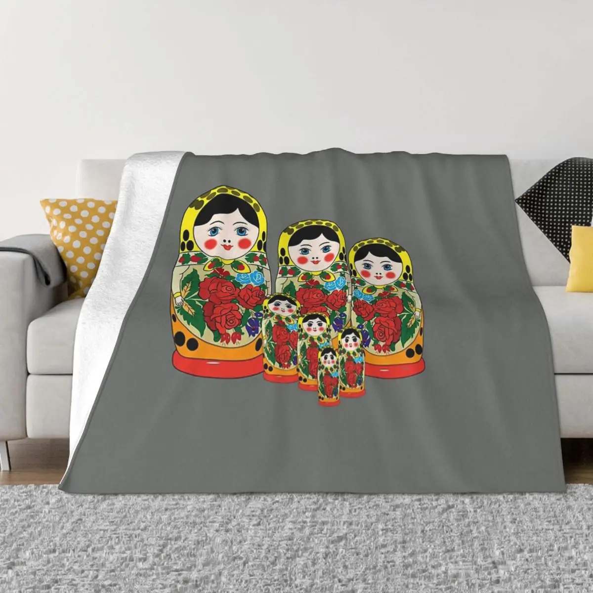 

Matryoshka Doll Russian Culture Blankets Coral Fleece Plush Decoration Bedroom Bedding Couch Bedspread
