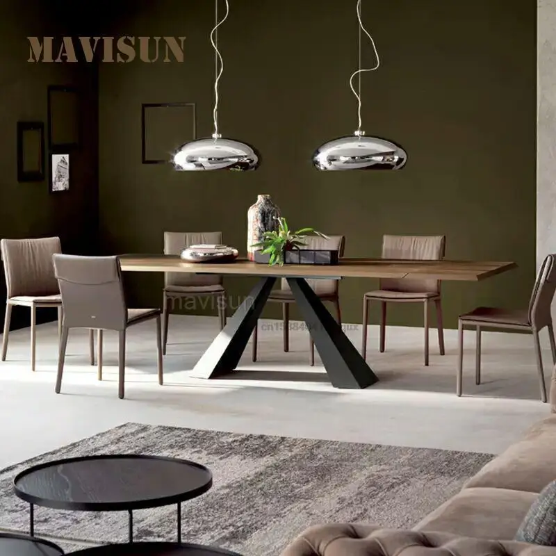 

American Loft Retro Desk Personality Creative Table For Dining Room Modern Solid Wood Wrought Iron Desk Furniture Combination