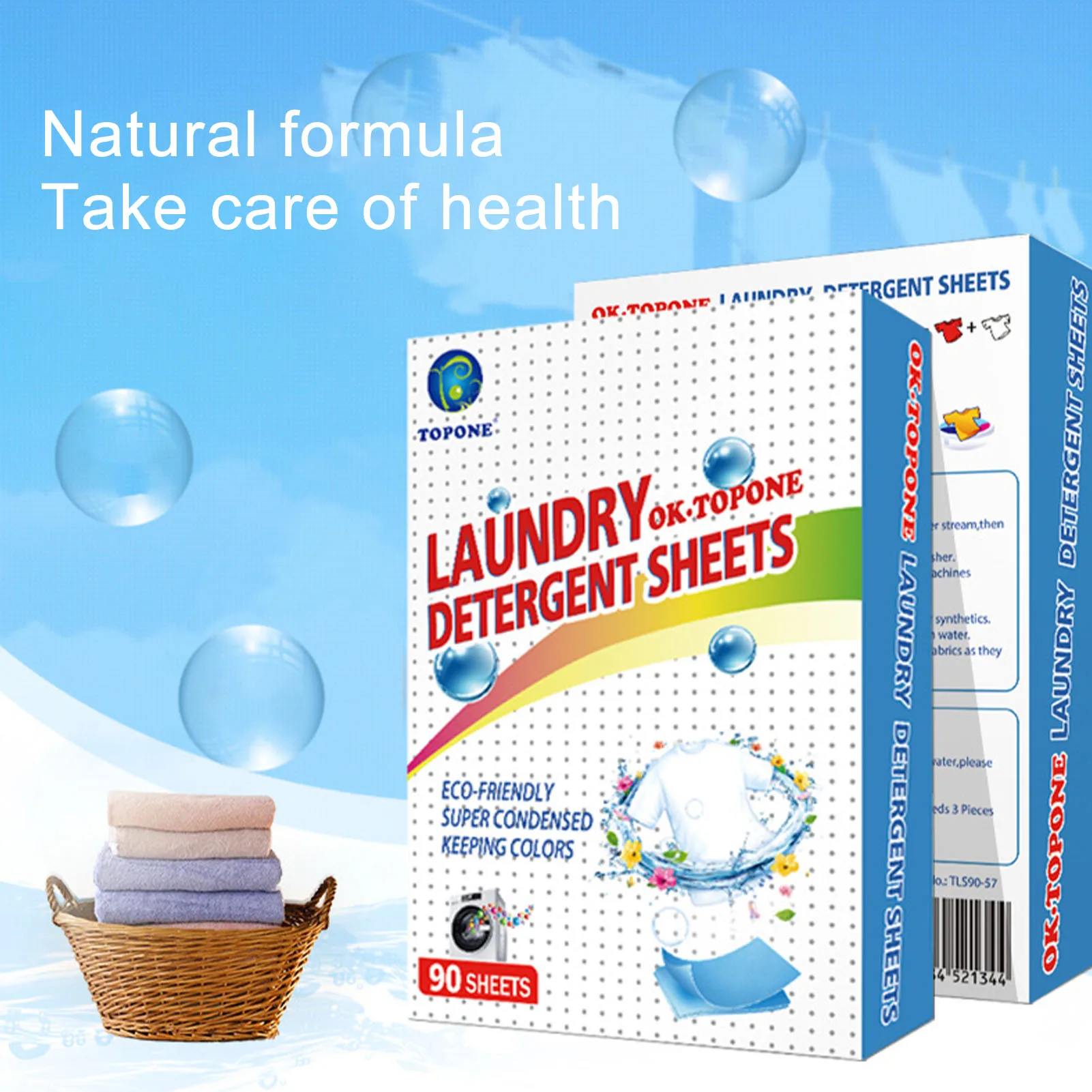 

90Pcs Concentrated Laundry Detergent Sheets Efficient Washing Powder Laundry Tablets Home Cleaning Supplies Wash Paper Fashion