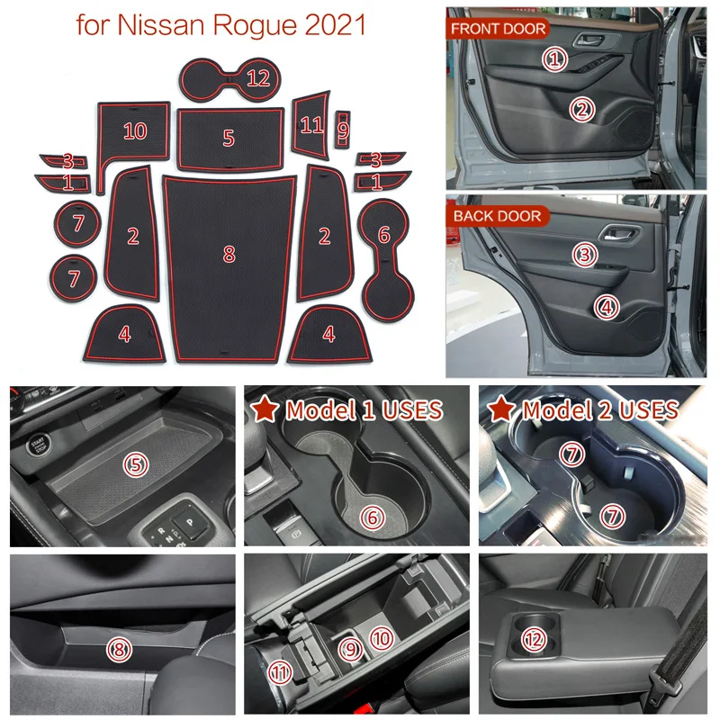 

Противоскользящий коврик для Nissan Rogue 2021 - 2022