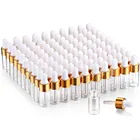 Стеклянные флаконы-капельницы для эфирных масел, 100 шт., пустые косметические контейнеры сделай сам, флаконы для путешествий, 1 мл, 2 мл, 3 мл, 5 мл