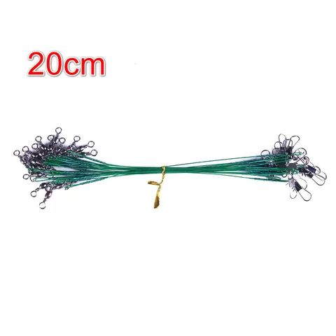 Línea de alambre de acero de acero anti mordedura Líder de alambre de acero con accesorios de pesca giratoria de plomo núcleo de correa de altura de pesca 15 cm 20 cm 25 cm 30 cm