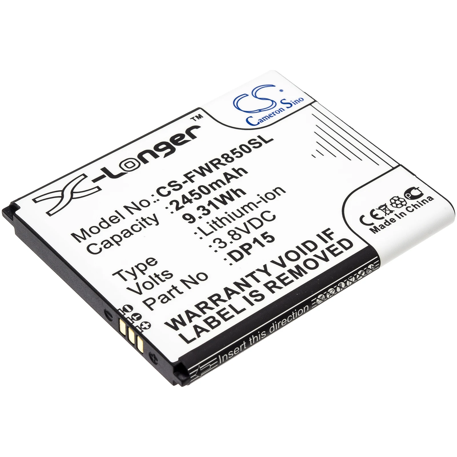

Сменный аккумулятор CS для T-Mobile DP15, R717, T9 2450 мАч/Вт/ч