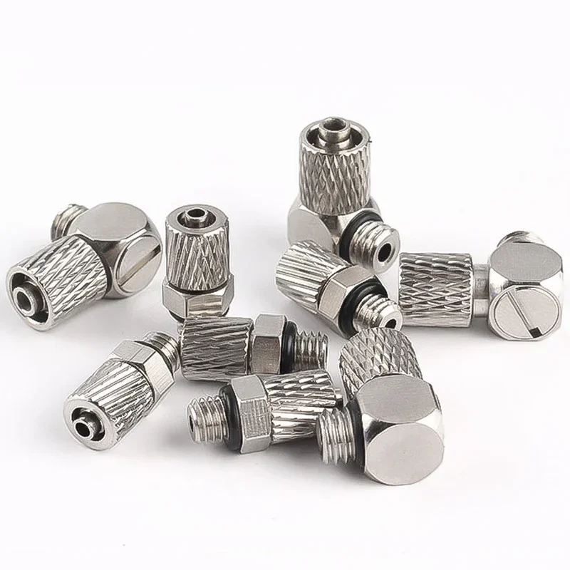 OD 3 4 6 мм Мини-пневматические фитинги ПК Прямой PL Колено Шланг Наружная резьба M3 M4