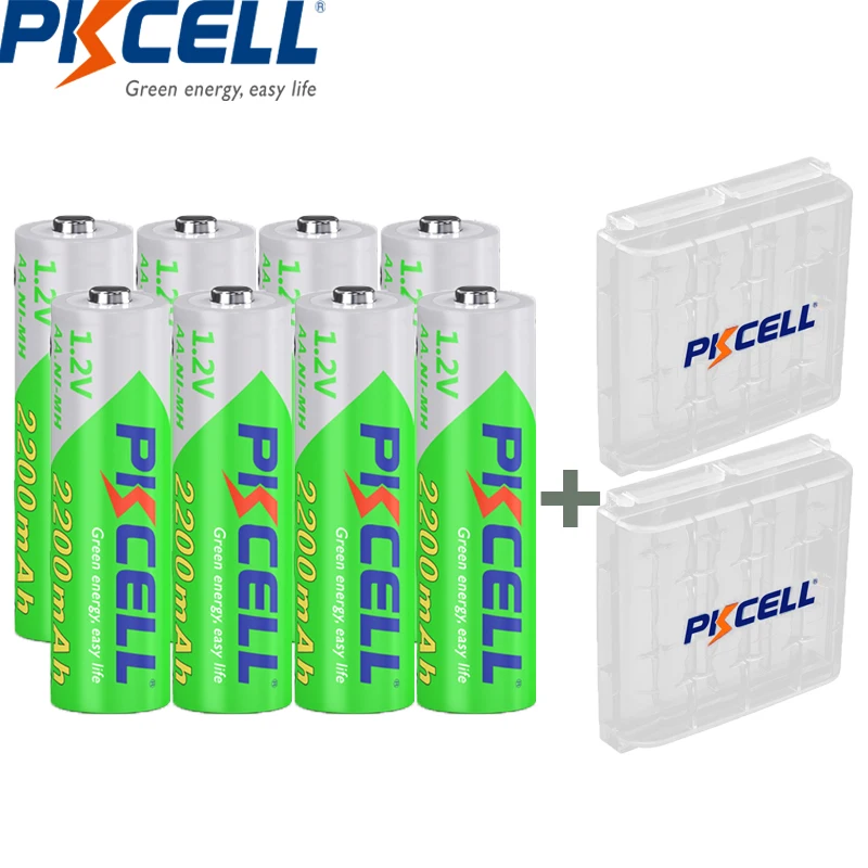 8 шт. AA перезаряжаемая батарея 1 2 в NIMH 2A предварительно Заряженная фотобатарея 2200