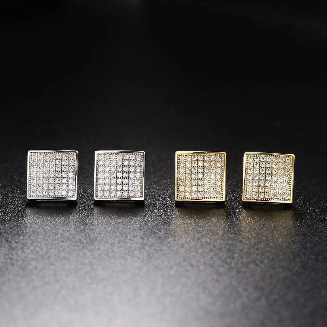 

Korean Fashion Earrings Hip Hop Rock Cool Zircon Jewelry Women and Men Can Wear Light Luxury Golden Earrings as Birthday Gifts