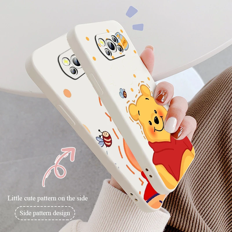 

Liquid Rope Funda Disney Winnie the Pooh Cool Phone Case For Xiaomi Mi Poco X4 X3 C40 C3 M4 M3 F4 F3 GT Pro NFC 5G Soft Cover