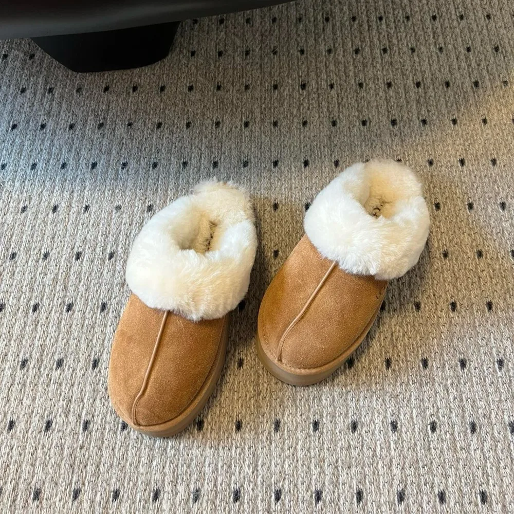 NIGO/женские модные шерстяные зимние ботинки осенне-зимние теплые тапочки с