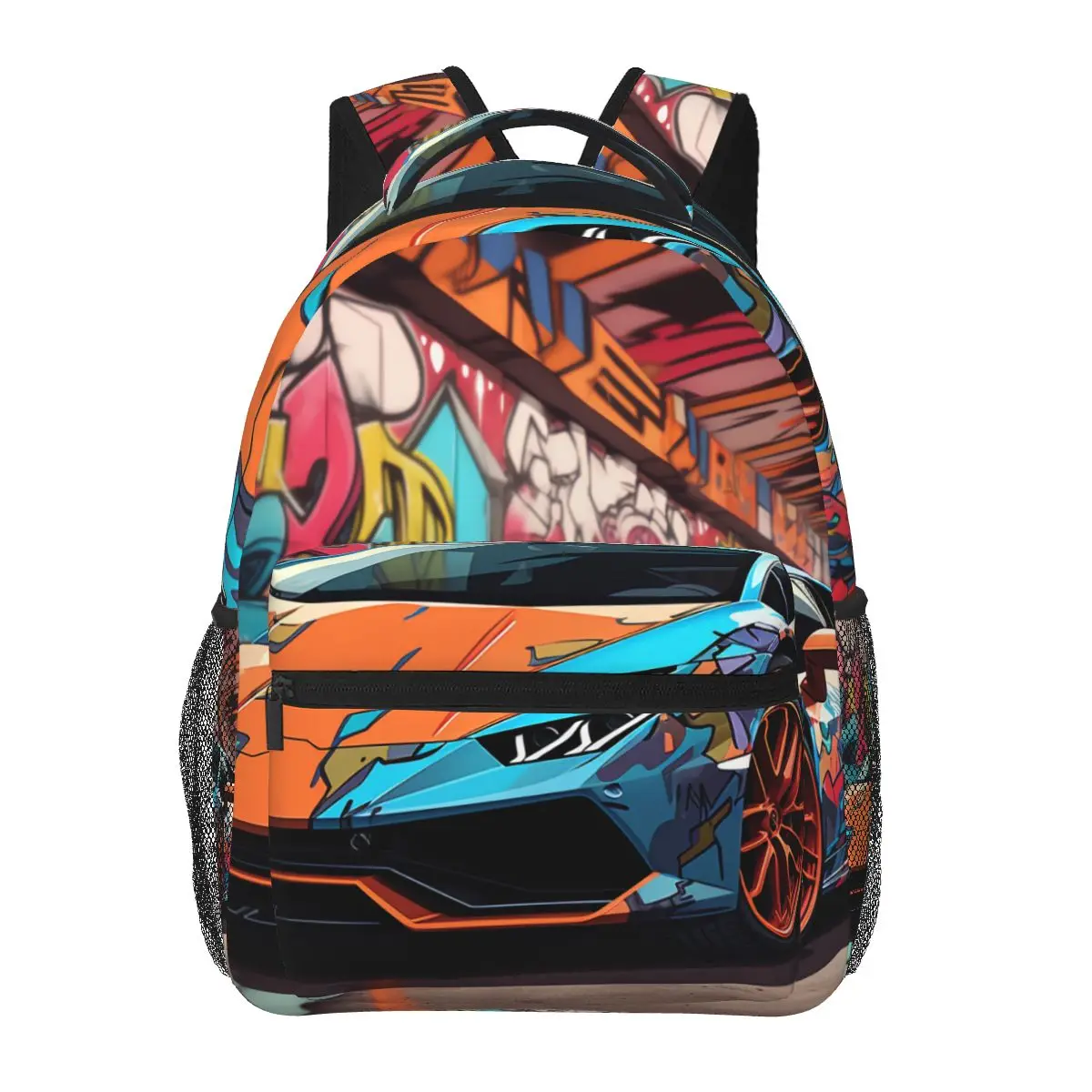 

Благородный спортивный рюкзак с машинкой, женские прочные рюкзаки различных стилей с граффити на стену, милые школьные ранцы, уличный дизай...