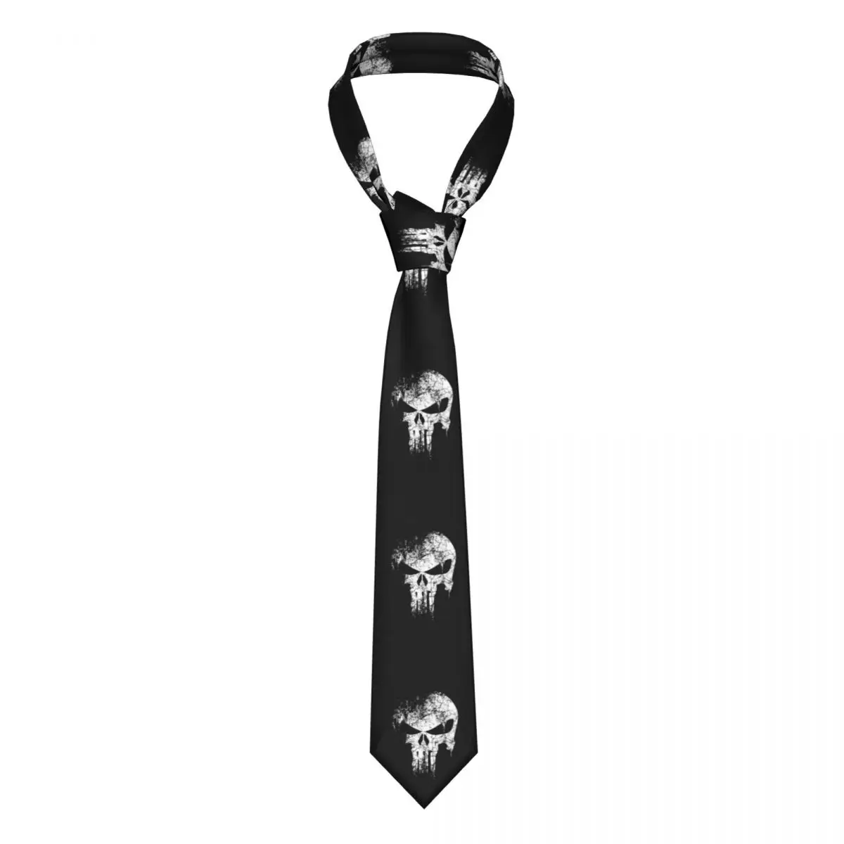 

Punisher Men Neckties Fashion Polyester 8 cm Narrow Neck Tie for Men Daily Wear Gravatas Gift