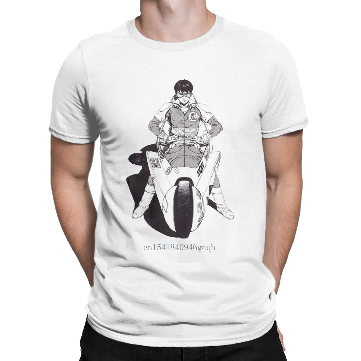 

Akira Anime Japan T Shirts Men's Cotton Novelty T-Shirts Round Collar Motorcycle Rider Tees Short Sleeve Tops Party
