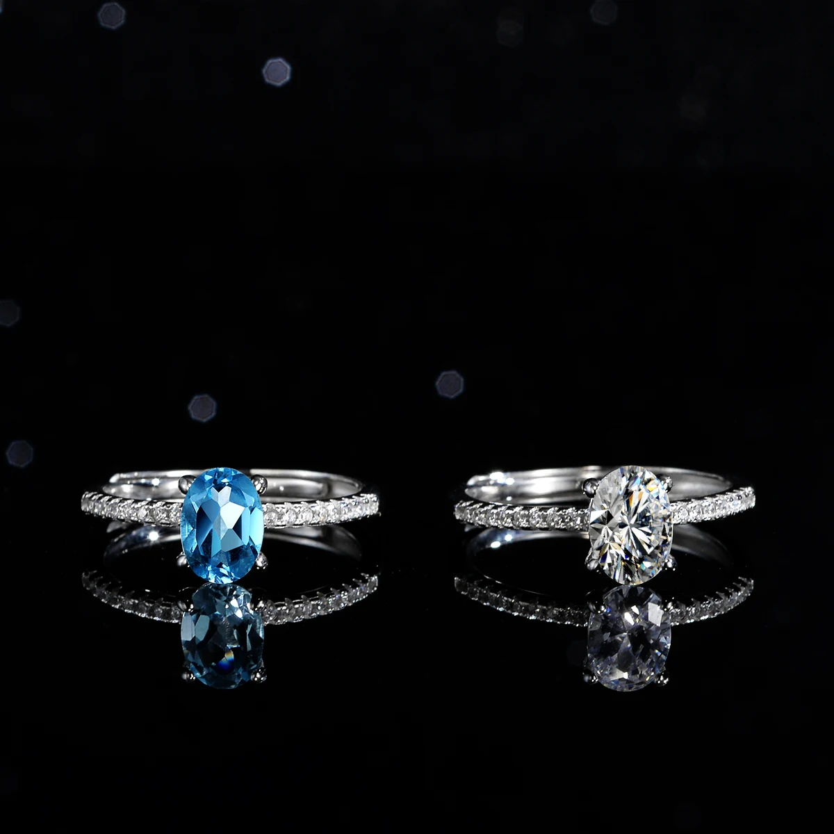 

Кольцо с муассанитом, из серебра 925 пробы, с овальной огранкой