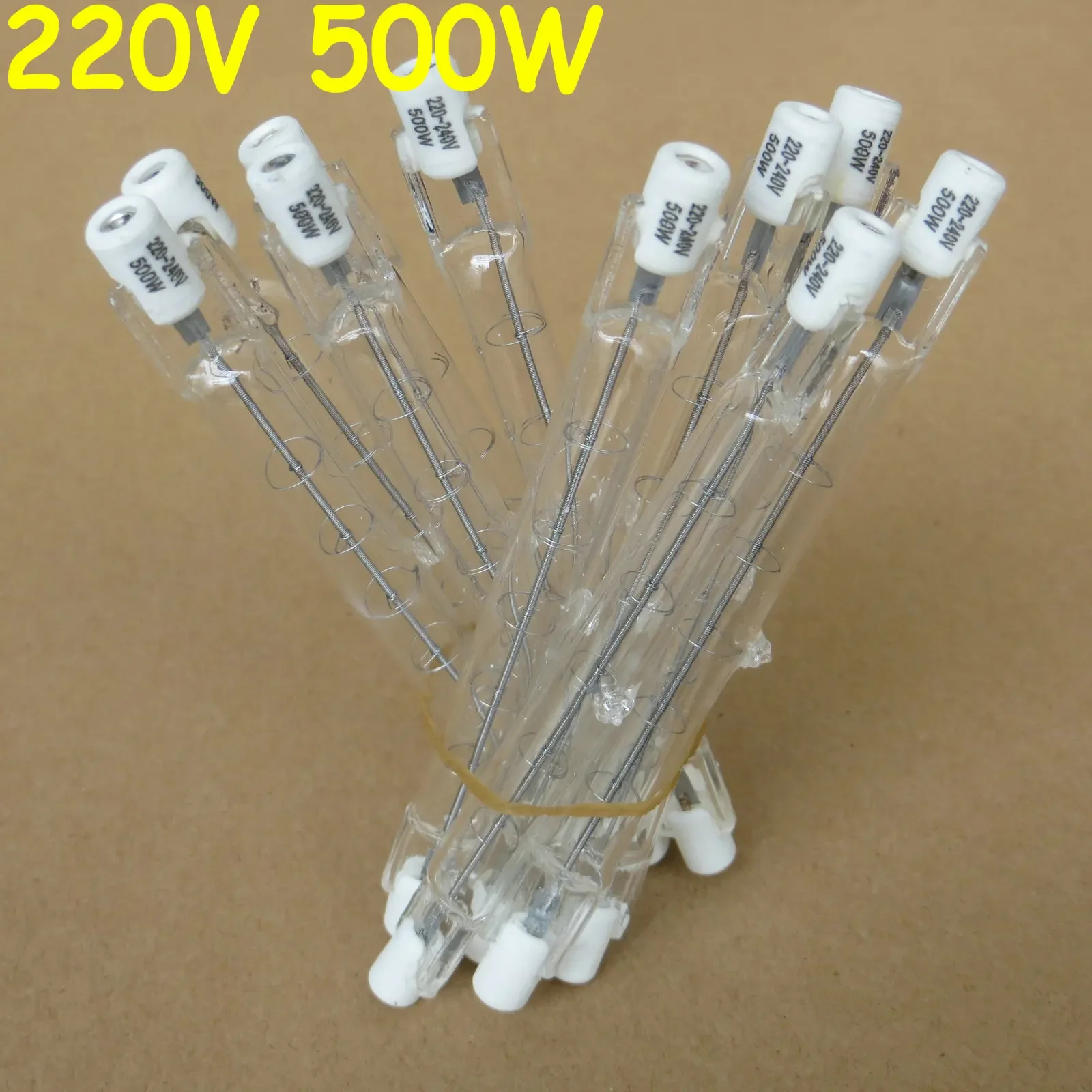 Комплект из 10 шт. галогенные светильник лампочка 220-240V 500 W ватт J Тип T3 118 мм (R7s)