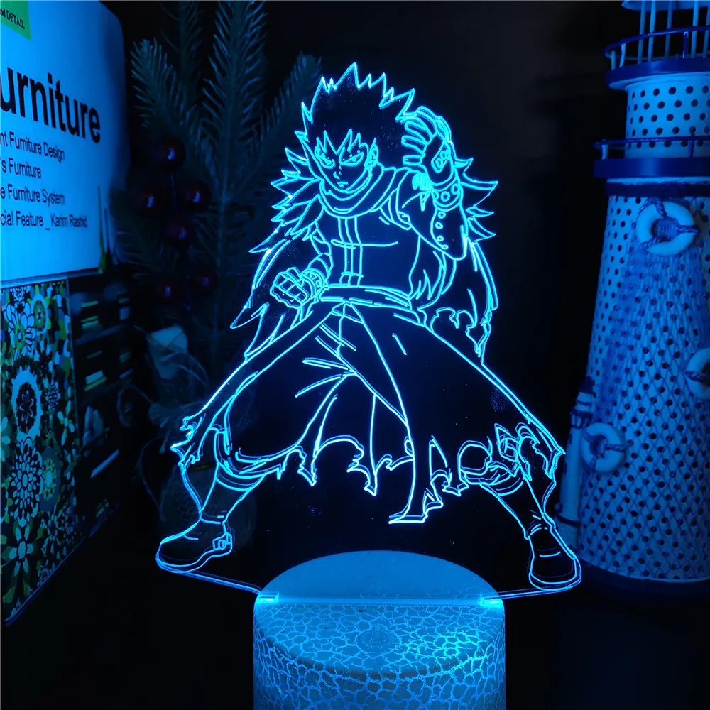 GAJEEL REDFOX FAIRY TAIL 3D LED Night Lights Desk Lamp USB Powered Children Atmosphere Table Lamp Anime Children Gifts WT