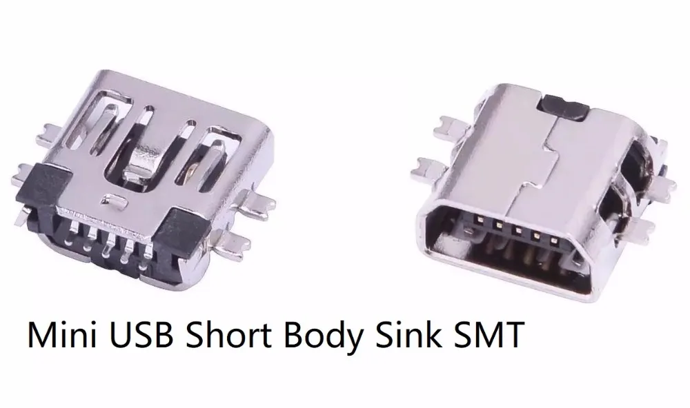

10 шт. мини-USB разъем телефонный хвостовой зарядный разъем тип В гнездовой разъем Печатная плата раковина 4 фута SMT короткий корпус USB плоский ...