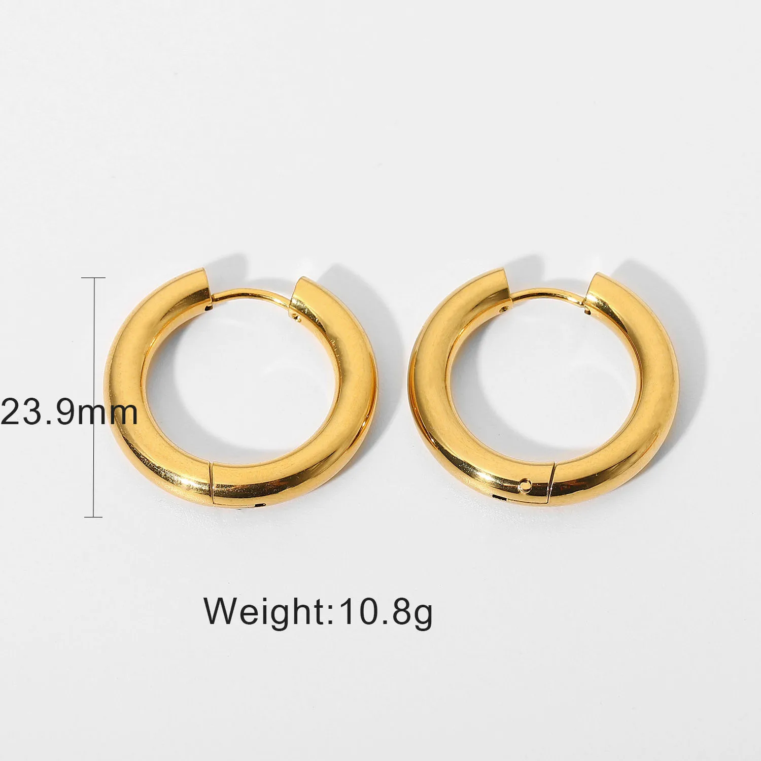 Stainless Steel PVD 18K Gold Plated Tarnish Waterproof Simply Round Hoop Earrings For Woman Jewelry Wholesale Trendy
