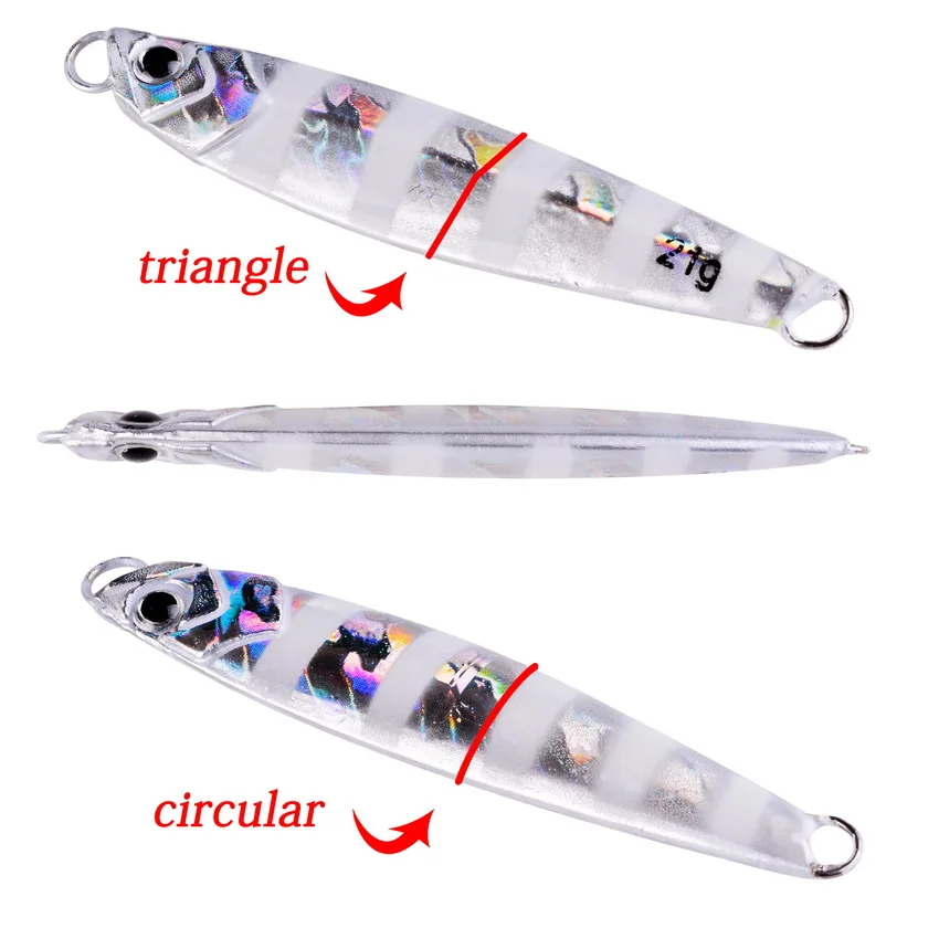 ZWICKE 10pcs/lot Ice Fishing Lure with Hooks Cast Jiging Shore Casting Metal Jig Bait Sinking Minnow Lure 7g 10g 14g 17g 21g 28g enlarge