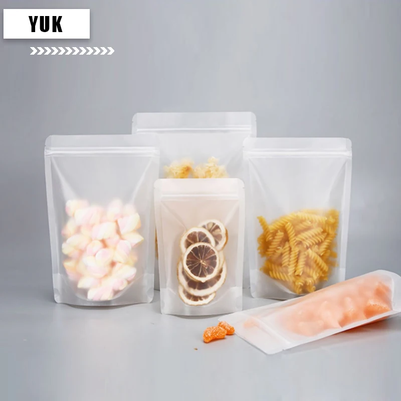 

Reclosable Plastic Storage Ziplock Clear Frosted Stand Up Tea Nuts Pouch Beverage Bag