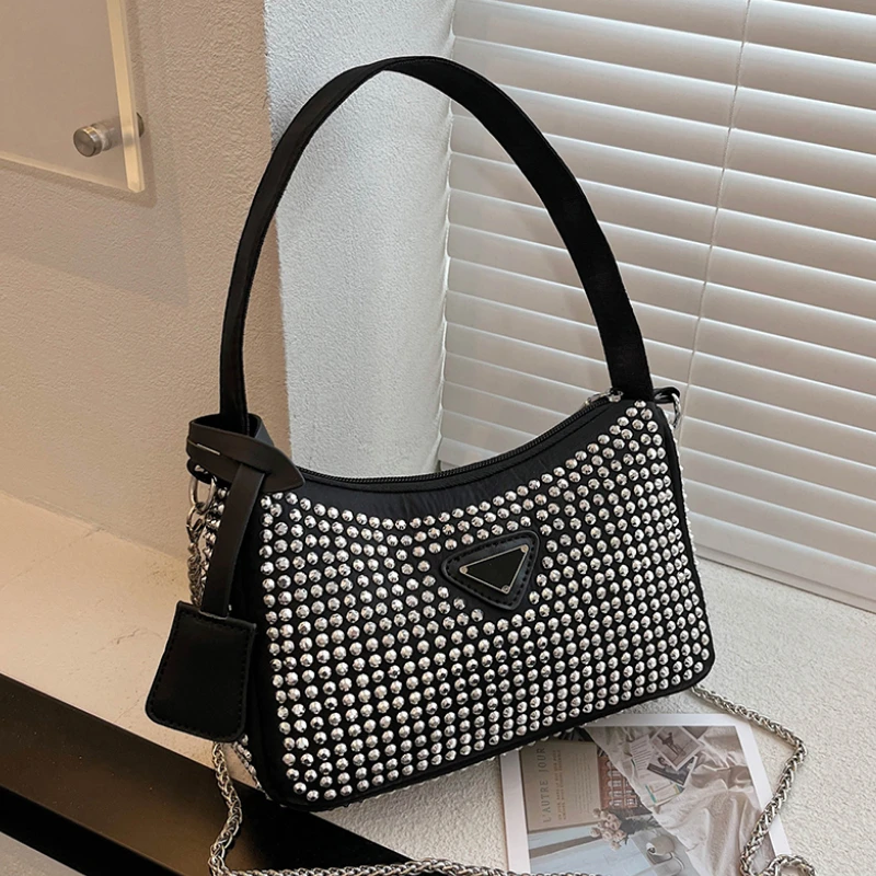 

Bling Crystal Clutch Evening Bag Women 2022 Luxury Designer Korean Green Rhinestone Bucket Shoulder Bag Wedding Party Ladies New